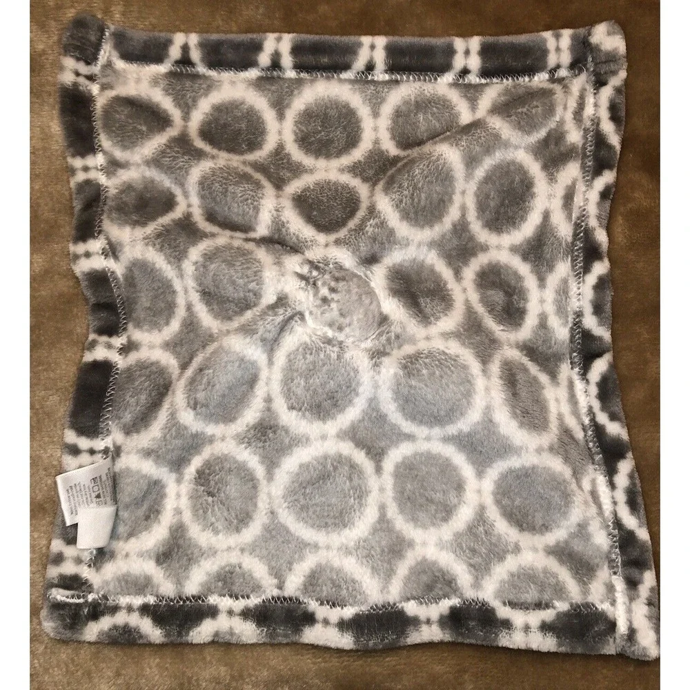 HB Lovey Security Blanket Elephant Gray Circles 12.5 x 14
